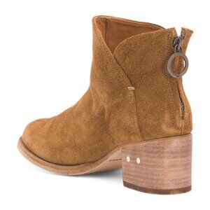 NEW BEEK Made In Mexico Suede Eagle Booties in chestnut for women 825 10j5